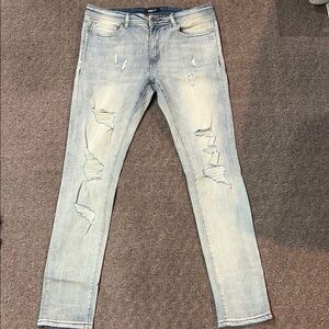 Fashion Nova Blue Skinny Distressed Jeans